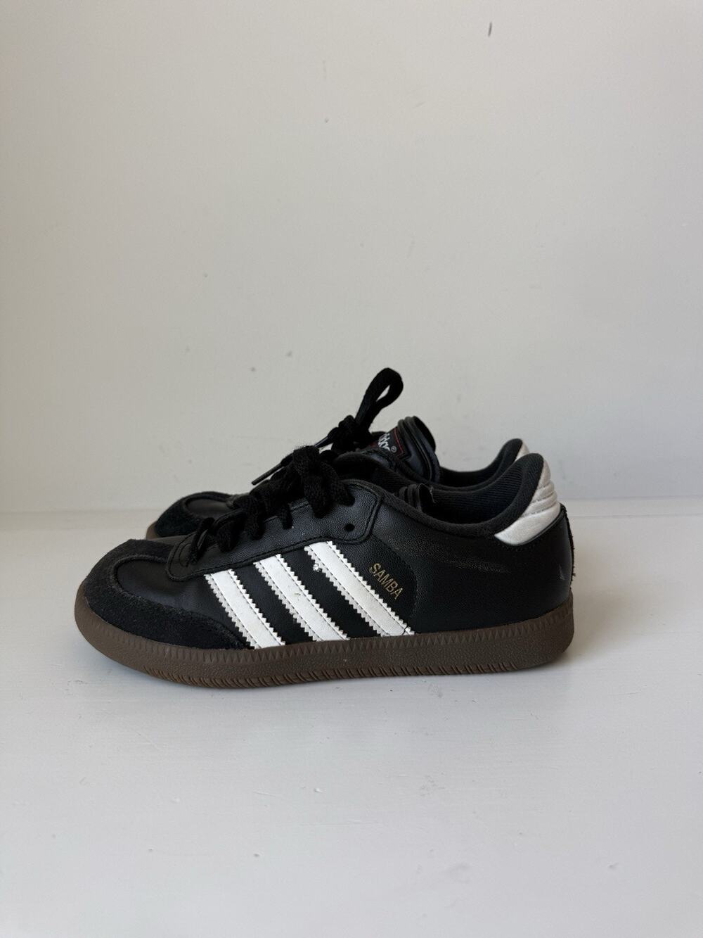 adidas Samba Kids Black/White us 2.5 uk2 Unisex Leather Low Top Sneakers